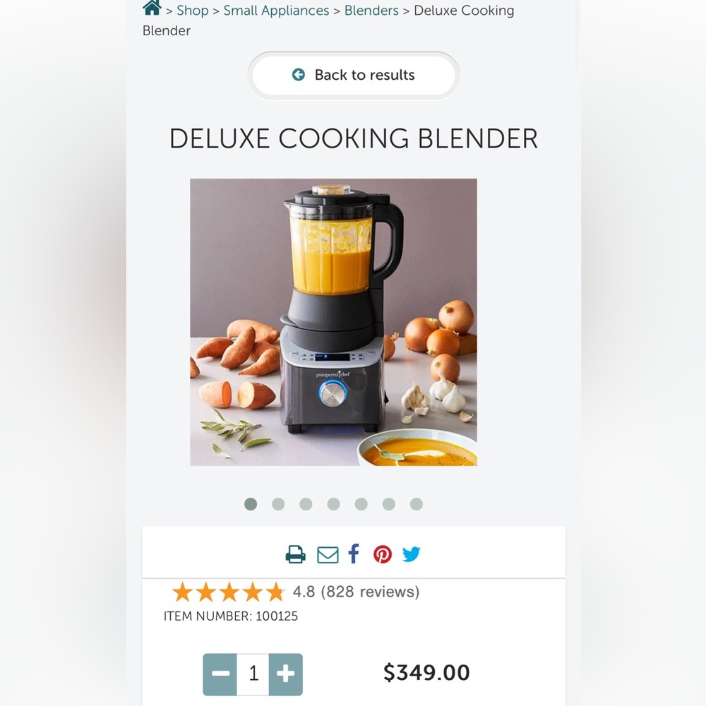 Pampered Chef Deluxe Cooking Blender